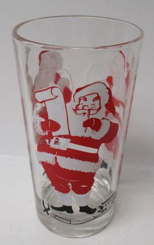 Boscul Vintage PEANUT BUTTER 5 In Water Glass, SANTA CLAUS