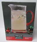 Pfaltzgraff WINTER BERRY 9 In High 64 Ounce Glass WATER PITCHER, OB