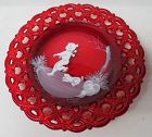 Westmoreland Red 8 1/4 In MARY GREGORY Plate S. Miller 1979 Boy-Dog