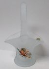 Westmoreland Frosted Glass PHEASANT 6 3/4 In HANDLED BASKET, OL