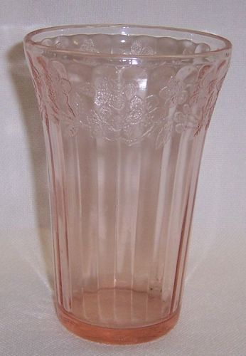 Jeannette Glass Pink CHERRY BLOSSOM 5 In 10 Oz ICE TEA TUMBLER
