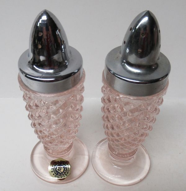 Westmoreland Glass Pink ENGLISH HOBNAIL SALT and PEPPER Shakers, OL