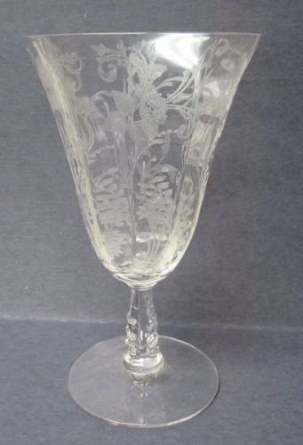 Cambridge Elegant Glass Crystal DAFFODIL 6 1/2 In 9 Oz WATER GOBLET