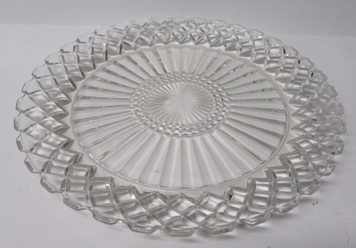 Hocking Crystal WATERFORD WAFFLE 9 1/2 Inch DINNER PLATE