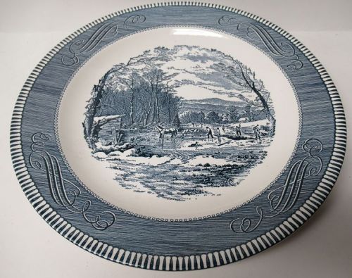 Royal China CURRIER and IVES 11 1/2 Inch SANDWICH or CHOP PLATE