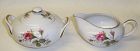 Sango China Japan MOSS ROSE CREAMER, SUGAR BOWL with LID