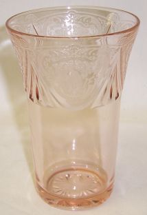 Hazel Atlas Pink ROYAL LACE 5 Inch 12 Ounce ICE TEA TUMBLER