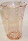 Hazel Atlas Pink ROYAL LACE 5 Inch 12 Ounce ICE TEA TUMBLER