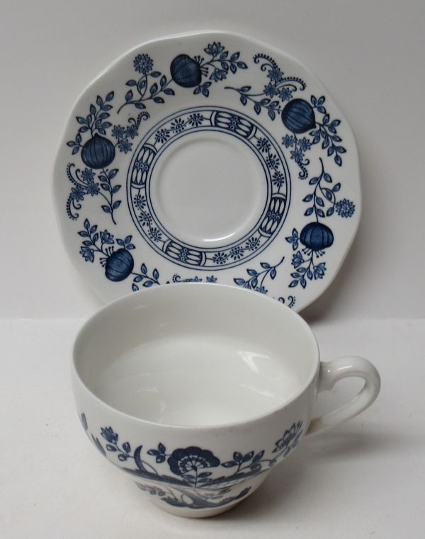 Enoch Wedgwood Tunstall England BLUE ONION CUP and SAUCER