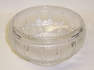 Imperial Glass Crystal BEADED BLOCK 5 1/2 Inch CUPPED BOWL