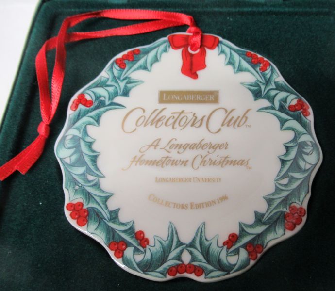 1996 LONGABERGER UNIVERSITY Christmas Ornament in Original Box