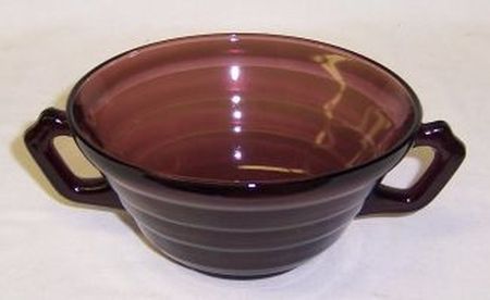 Hazel Atlas Amythest MODERNTONE 4 5/8 In 2-Handled CREAM SOUP BOWL