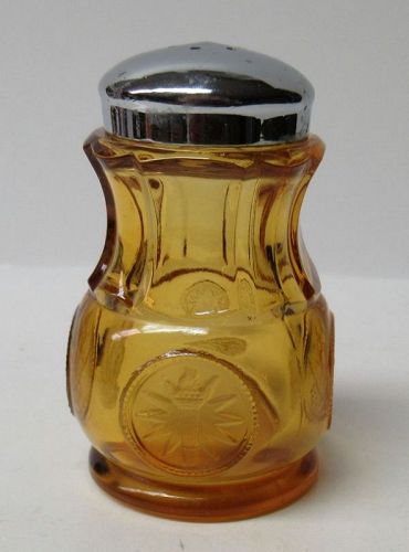 Fostoria Glass Amber COIN Single SALT SHAKER with Original Lid