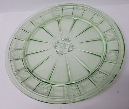 Jeannette Depression Glass Green DORIC 9 Inch DINNER PLATE