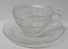 Jeannette Crystal DORIC and PANSY Tea or Coffee CUP and SAUCER