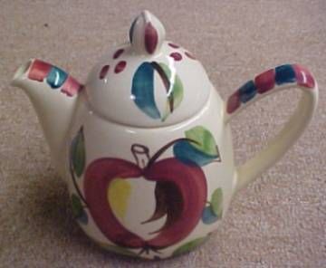 Purinton Pottery Slip Ware OPEN APPLE TEAPOT and LID