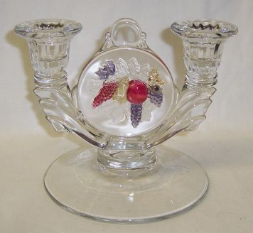 Westmoreland Ruby Flashed DELLA ROBBIA Two Lite CANDLE HOLDER