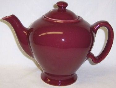 Hall China Burgundy McCORMICK Teapot with Lid, Baltimore