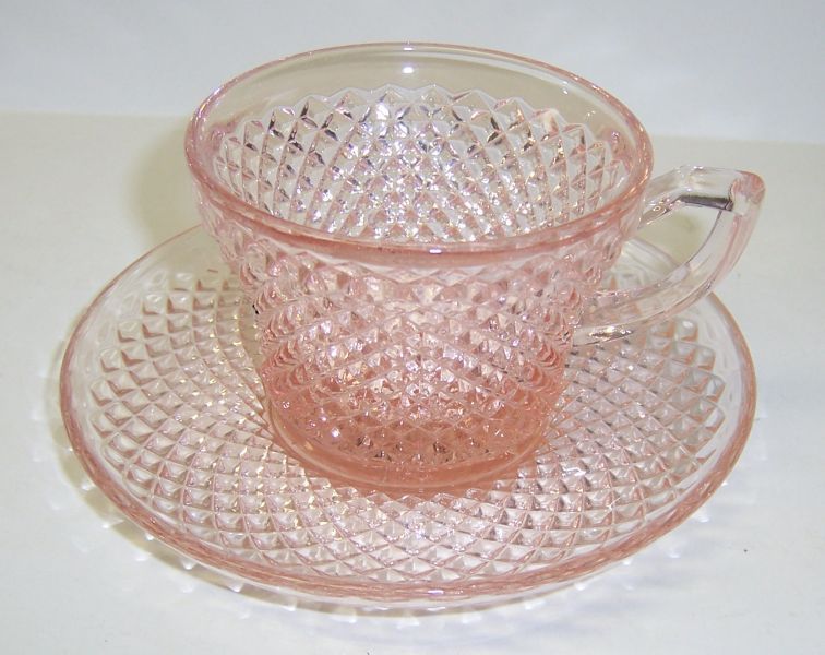 Wetmoreland Pink ENGLISH HOBNAIL Tea or Coffee CUP and SAUCER