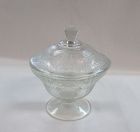 Hazel Atlas Crystal FLORENTINE No. 2 Footed CANDY DISH with LID