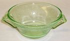 Hazel Atlas Green FLORENTINE No. 2 Two-Handled Cream SOUP BOWL