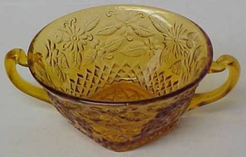 Indiana Depression Glass PINEAPPLE and FLORAL 618 CREAM SOUP BOWL