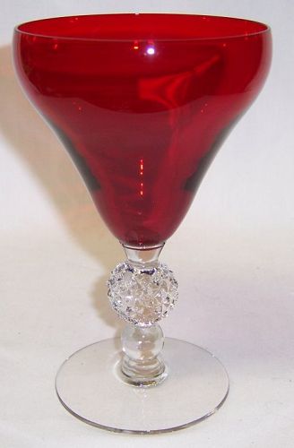 Morgantown OLD ENGLISH SPANISH RED Golf Ball 7678 7" GOBLET