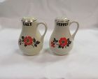 Hall China RED POPPY 5 Inch Handled SALT and PEPPER Shakers, Pair