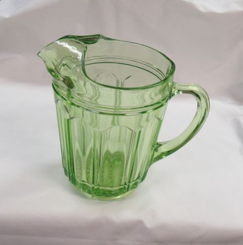 Hocking Green COLONIAL KNIFE and FORK 7 In 54 Oz PITCHER