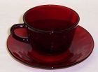Anchor Hocking Fire King Royal Ruby CUP and SAUCER
