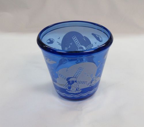 Hazel Atlas Cobalt Blue WINDMILL 4 Inch ICE TUB or ICE PAIL