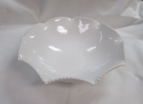 Duncan and Miller Milk White SANDWICH 11 In Large RUFFLED BOWL