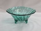 Jeannette Depression Glass Ultramarine SWIRL Three-Leg CANDY DISH