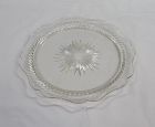 Jeannette Depression Glass Crystal SUNBURST 9 Inch DINNER PLATE