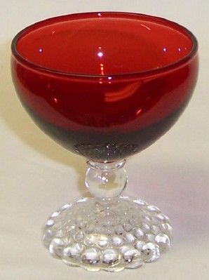 Anchor Hocking Fire King Ruby Red BUBBLE 3 1/4 Inch COCKTAIL Glass