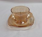 Jeannette Glass Iridized FLORAGOLD LOUISA CUP and SAUCER