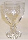 Anchor Hocking Fire King Crystal BUBBLE Cut LAUREL BAND Goblet
