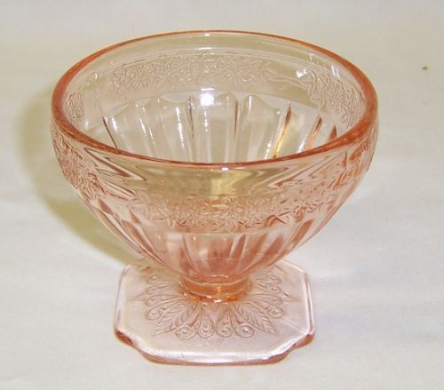 Jeannette Pink ADAM 3 Inch High Footed SHERBET DISH BOWL