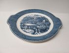 Royal China CURRIER and IVES 11 1/2 Inch Handled CAKE PLATE