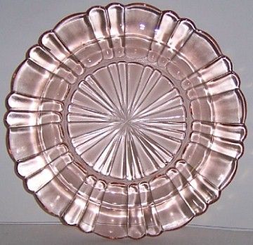 Hocking Depression Glass Pink OLD CAFE 6 1/2 Inch DESSERT PLATE