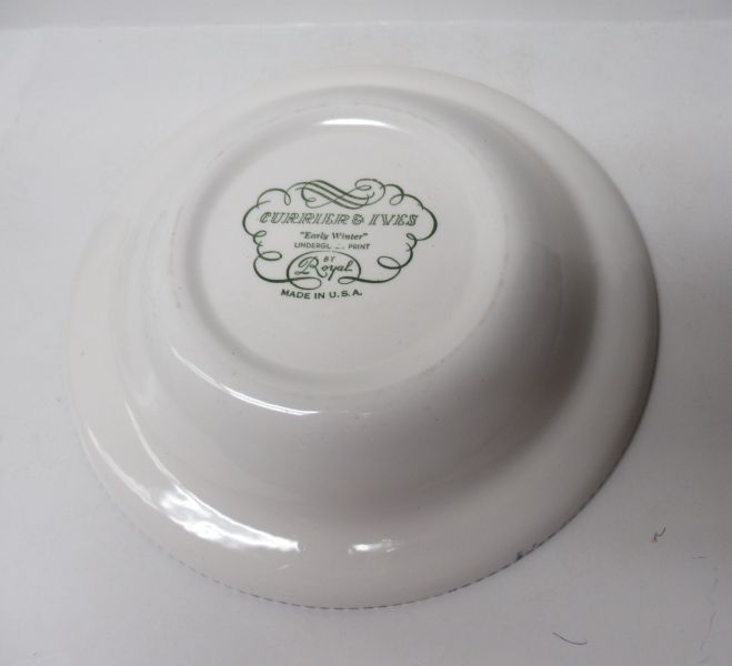 Royal China CURRIER and IVES 8 1/2 Inch RIM SOUP BOWL