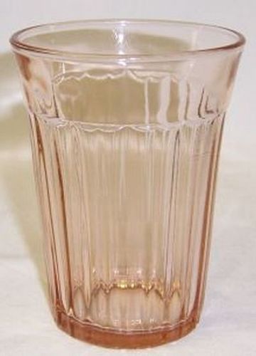 Hocking Depression Glass Pink FORTUNE 4 Inch 9 Ounce WATER TUMBLER