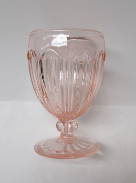 Hocking Glass Pink COLONIAL Knife and Fork 4 In 5 Oz FOOTED TUMBLER