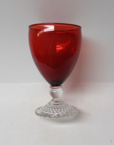 Anchor Hocking Fire King Ruby Red BUBBLE 5 1/4 Inch WATER GOBLET