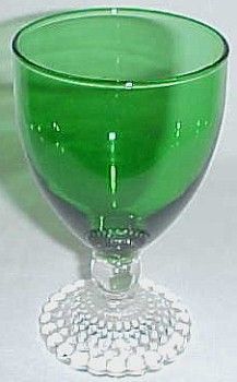 Anchor Hocking Fire King Forest Green BUBBLE 5 1/4 Inch WATER GOBLET