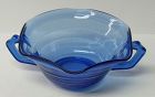 Hazel Atlas Cobalt Blue MODERNTONE 5 Inch RUFFLED CREAM SOUP BOWL