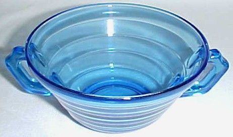 Hazel Atlas Cobalt MODERNTONE 4 3/4 In Two-Handled CREAM SOUP BOWL