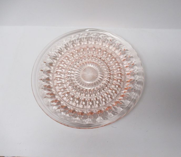 Jeannette Glass Pink HOLIDAY, aka BUTTON and BOWS, 9 Inch DINNER PLATE