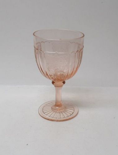 Hocking Depression Glass Pink MAYFAIR Open Rose 5 3/4 In WATER GOBLET