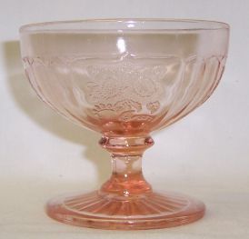 Hocking Pink MAYFAIR, aka Open Rose, 3 1/4 Inch High FOOTED SHERBET